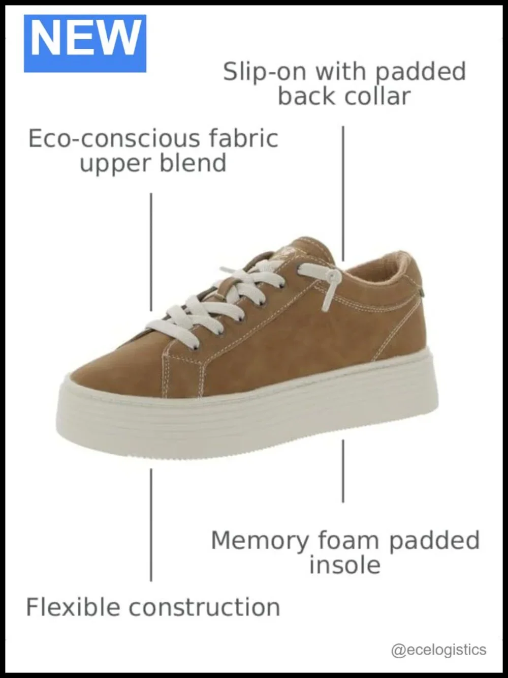 Platform Slip On Sneakers with Memory Foam Insole